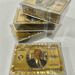 2024 Donald Trump Playing Cards - Gold Playing Cards Waterproof 1000000